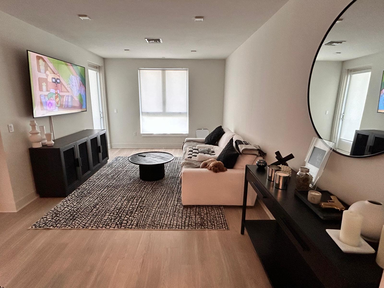 Clean modern living room